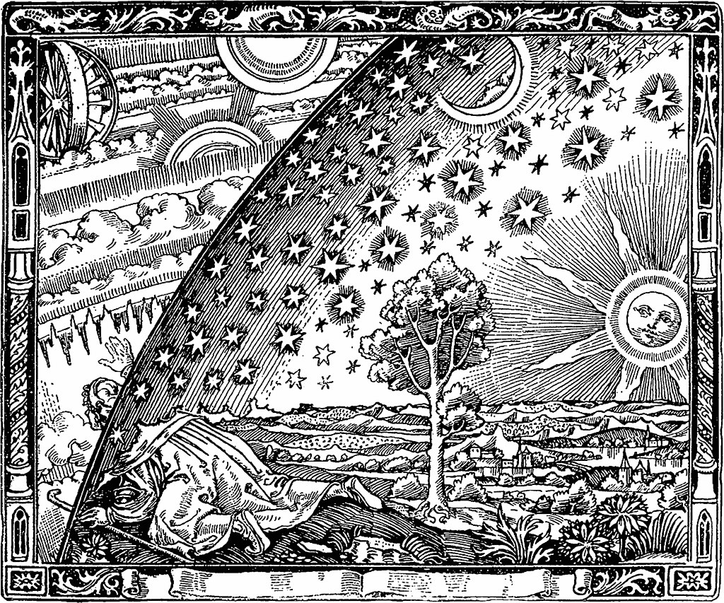 Universum par Camille Flammarion.
Gravure sur bois de Flammarion, Paris, 1888