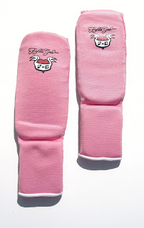 Pink Slip on Shin Instep Guards