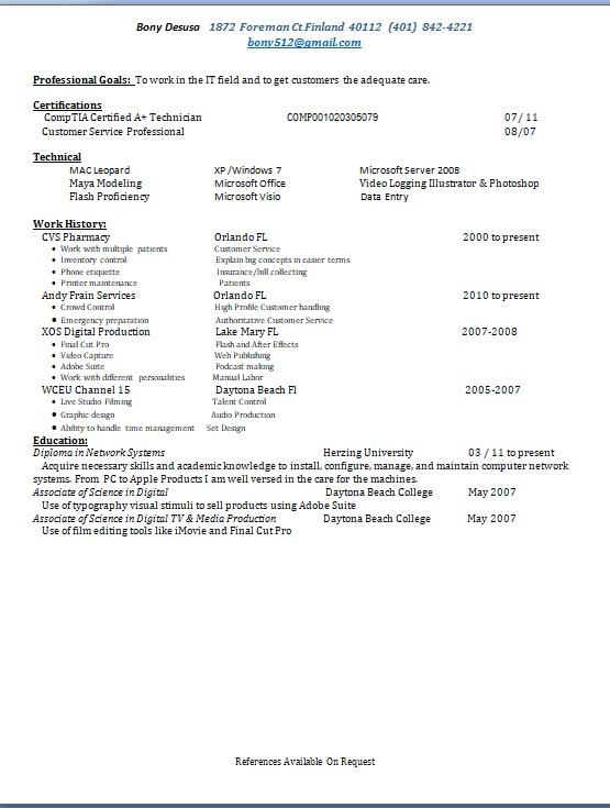 CVS Pharmacy Sample Resume Format in Word Free Download