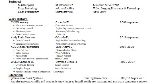 CVS Pharmacy Sample Resume Format in Word Free Download