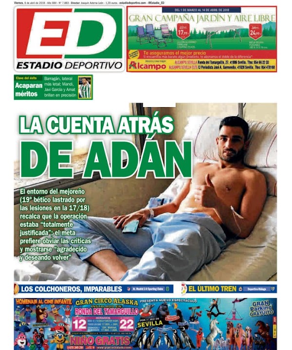 Betis, Estadio Deportivo: "La cuenta atrás de Adán"