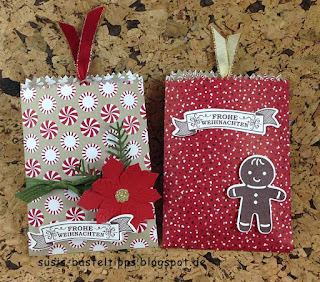Variation mit Pointsetta Susis Basteltipps: Verpackung für Pulmoll Mini-Adventskalender mit Stampin' Up! Mini-Leckereientüte