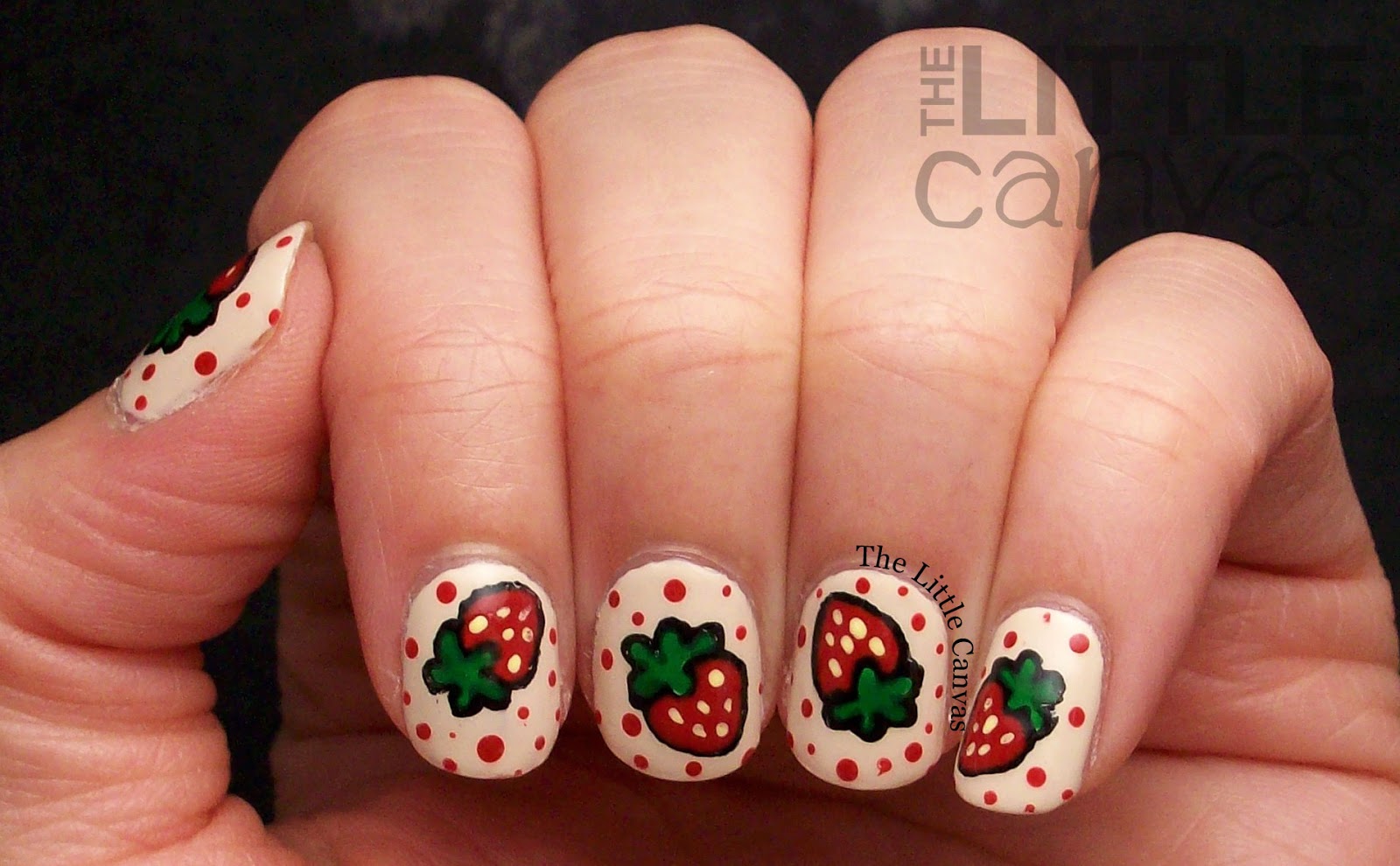 chocolate covered strawberry nail art