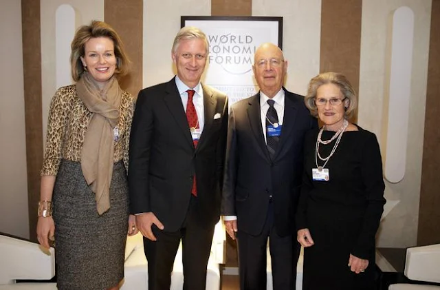 King Philippe and Queen Mathilde - World Economic Forum - Davos - Switzerland