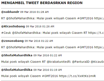 Mengambil Tweet Berdasarkan Region Dengan PHP