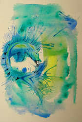 watercolor ink fish terror paintings warrior