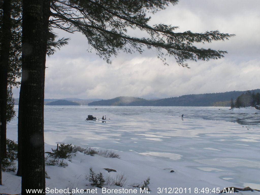 Sebec Lake cam Late Winter Ice on Sebec Lake