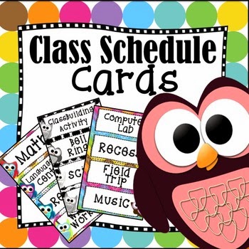 Class Schedule Cards