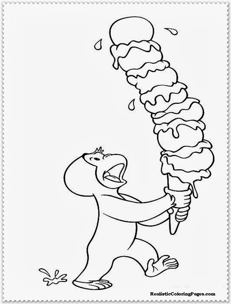 face of curious george coloring pages - photo #42