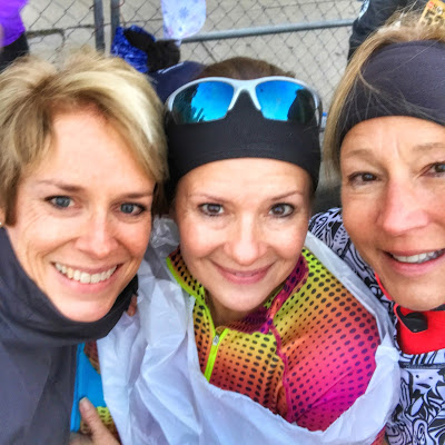Karen, Marcia, and me. Ready to run!
