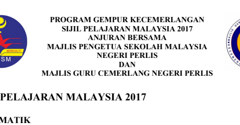 Koleksi Soalan Percubaan SPM Matematik 2017 + Skema 