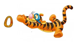 Abecedario de Tiger de Winnie the Pooh Buceando.