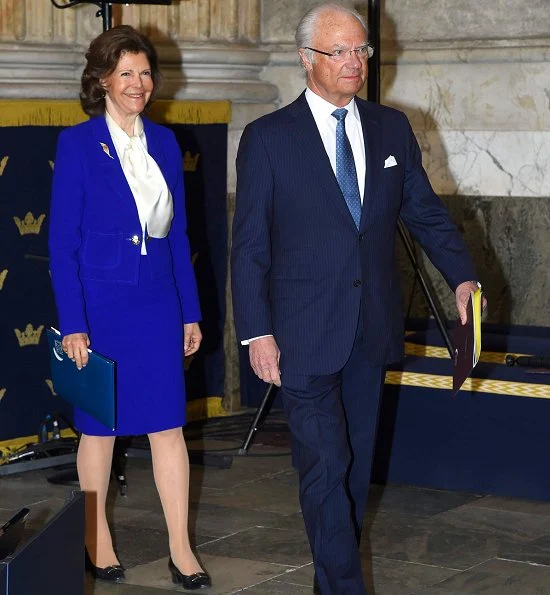 Crown Princess Victoria wore Filippa K Jacket and Trousers. Queen Silvia, Princess Sofia of Sweden and Dutch Princess Laurentien wore floral jumpsuit