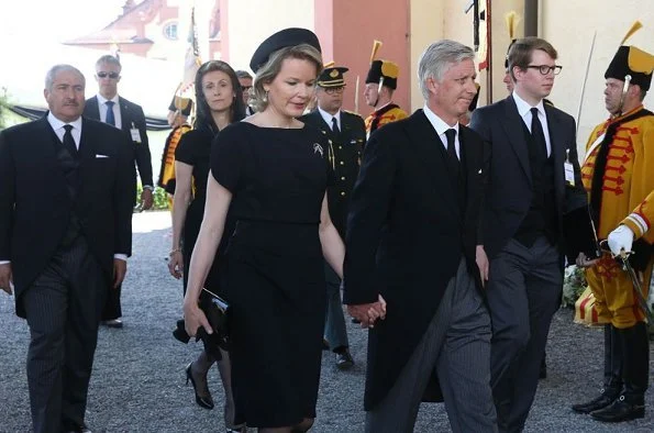 King Philippe and Queen Mathilde of Belgium attended the funeral of Duke Friedrich of Württemberg held at Altshausen Castle in Germany