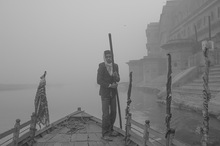 My Boat Wala at bank of Yamuna River, Vrindavan.