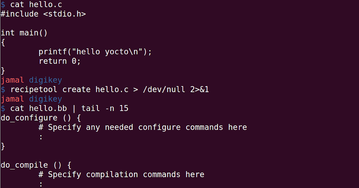 Yocto recipetool tutorial