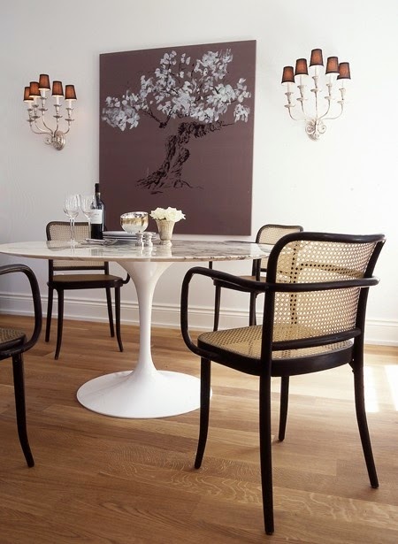 comedor con deco silla thonet armchair mesa tulip