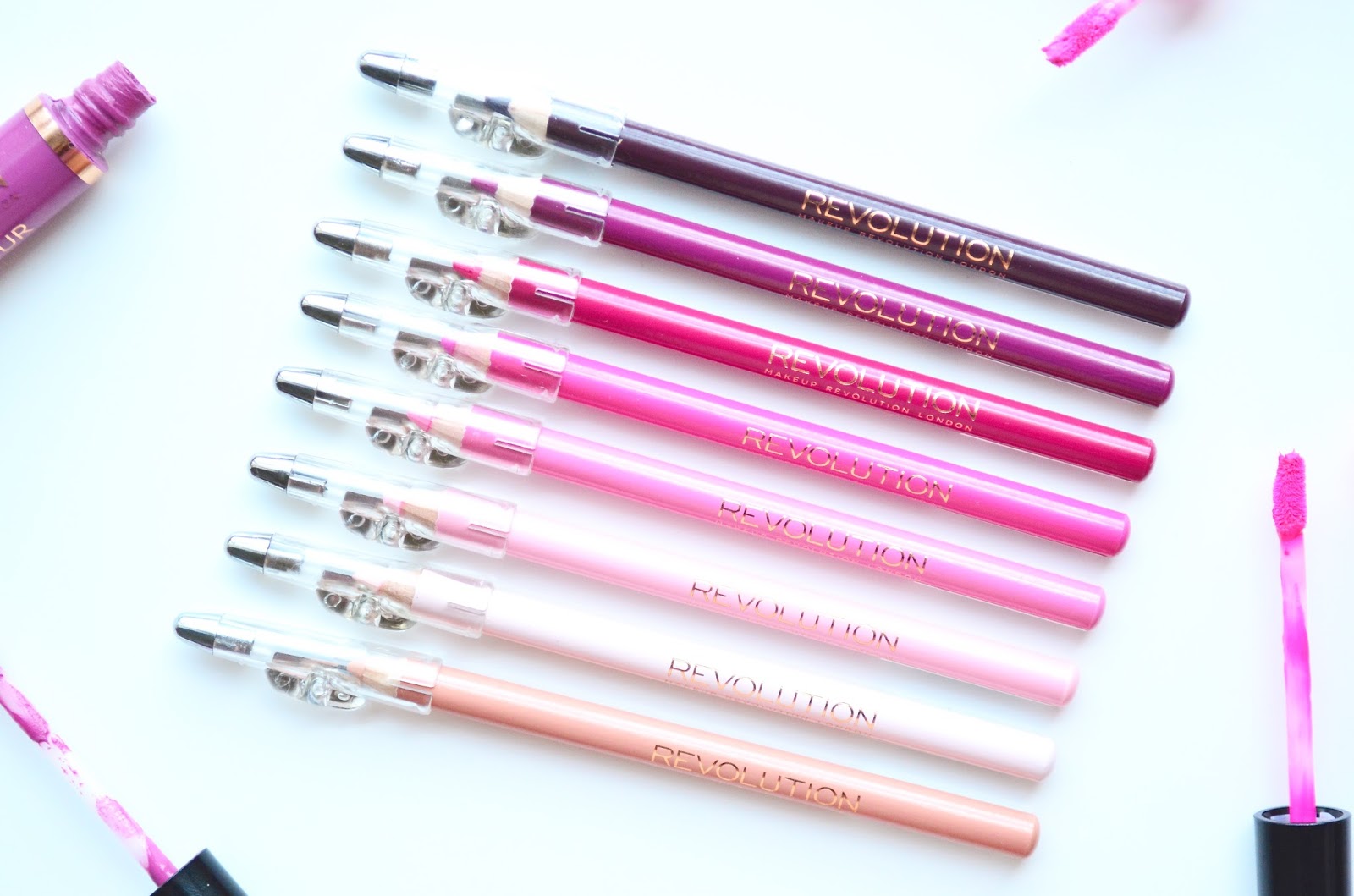 Makeup Revolution Amazing Lip Liners Review & Swatches Miss