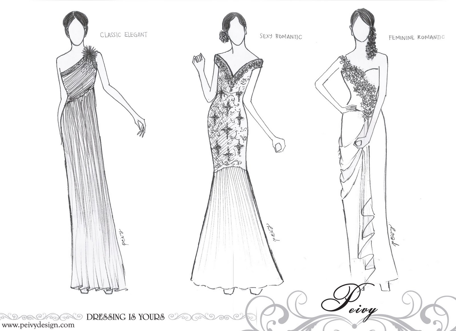 Peivy For Your Special Moments Design Sketch Dress Keluarga