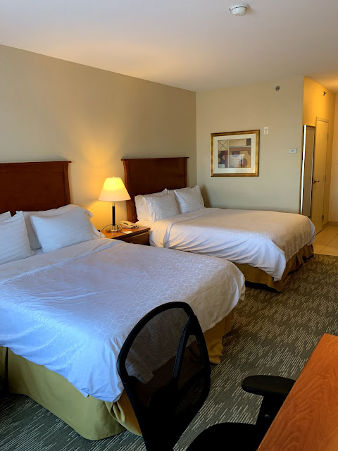 two beds in a hotel room