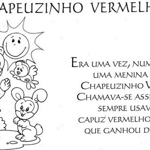 historinha da chapeuzinho vermelho para colorir pintar imprimir