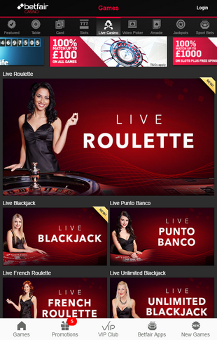 Betfair Live Casino Betfair Live Casino Screen