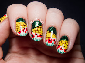 The Wonderful Wizard of Oz nail art by @chalkboardnails