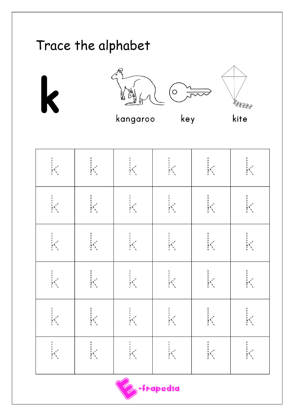 K Worksheet For Kindergarten