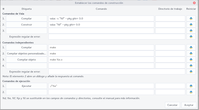 Compilando archivos de GTK, Vala y C desde Geany