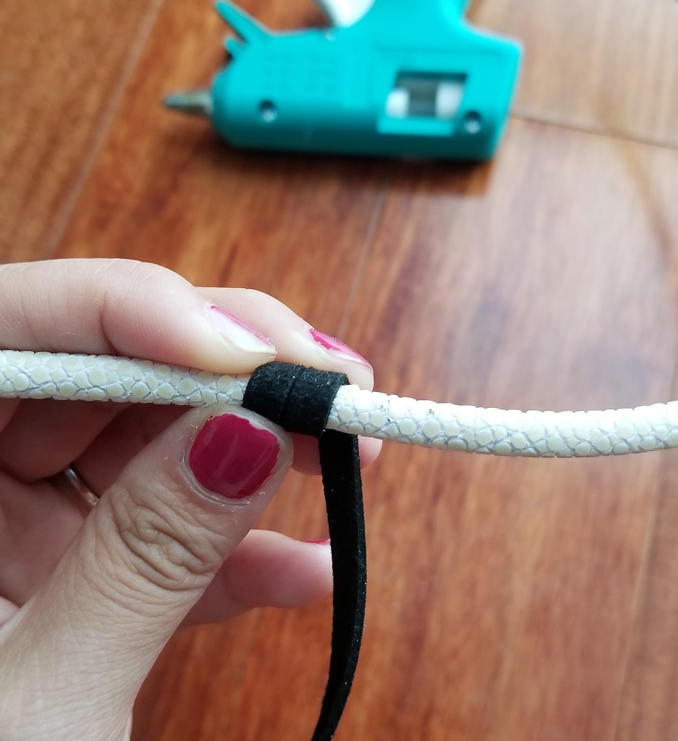 DIY Wrapped Stingray Cord Choker Necklace La Vie en May Petite