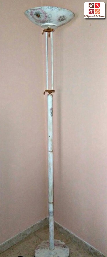 como tunear una lámpara con pintura a la tiza