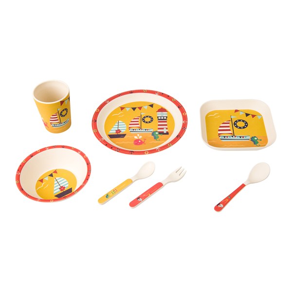 Biodegradable Bamboo Fiber Kids Dinner Set