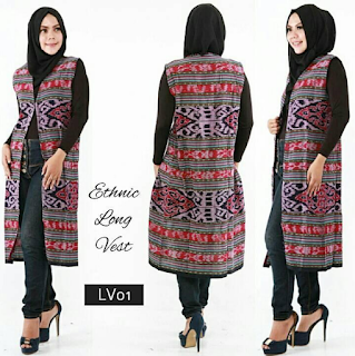 Model Outer Batik Tanpa Lengan