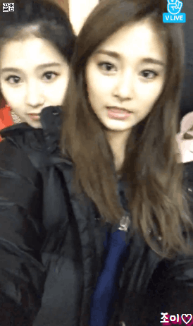 점심 기습 브이라이브 쯔위예요+먹방 정연,사나,모모,나연 출연.gif | 인스티즈