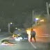 Un policía de Nueva Jersey saca a un hombre de un camión en llamas