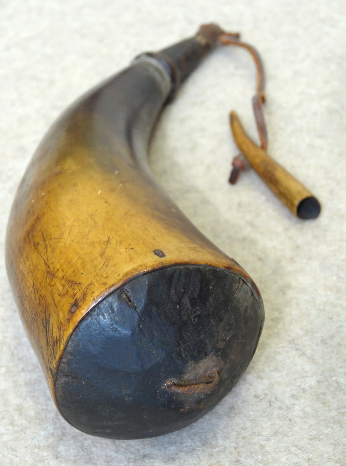 Contemporary Makers Antique Powder Horn with Measure