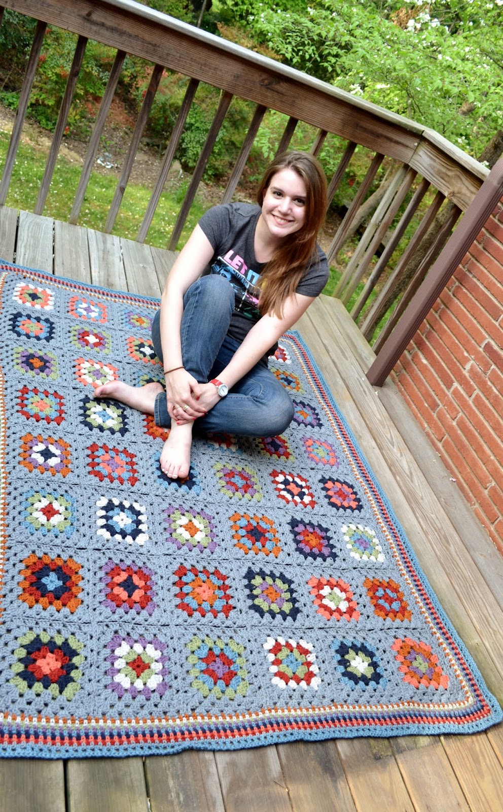 Granny Square Flair Mom's finished granny square afghan