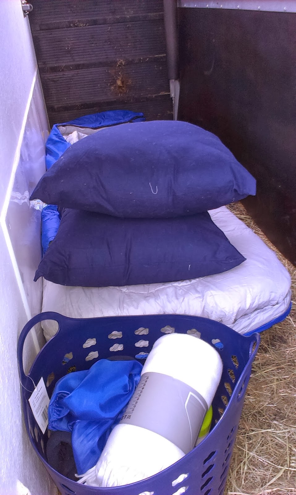 Proofs of Horse People's Craziness Sleeping in a horse trailer [1