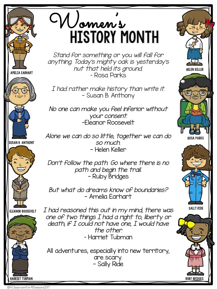 Women's History Month Freebie A Classroom For All Seasons