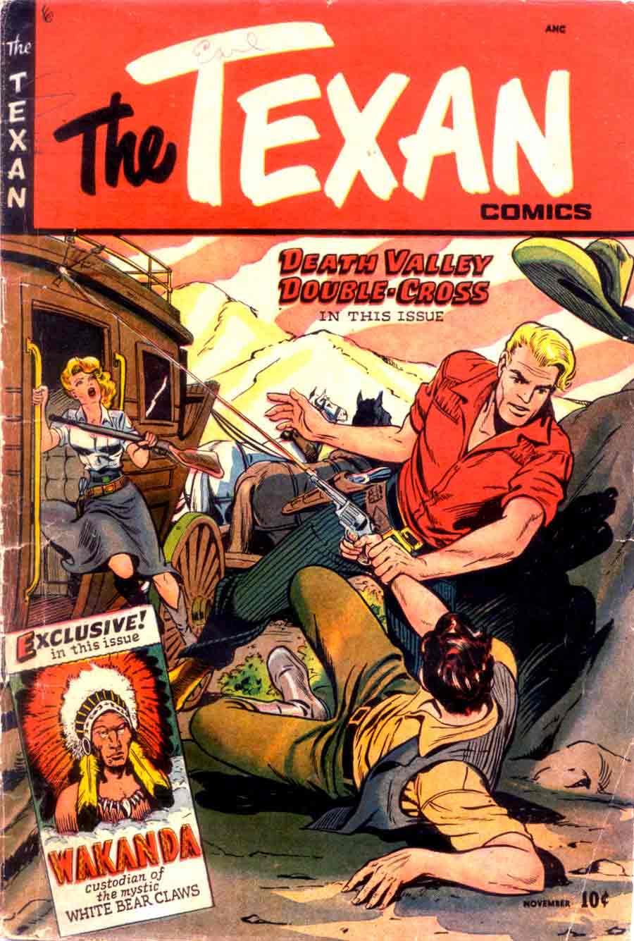 Matt Baker golden age 1950s st. john western comic book cover art - Texan #6