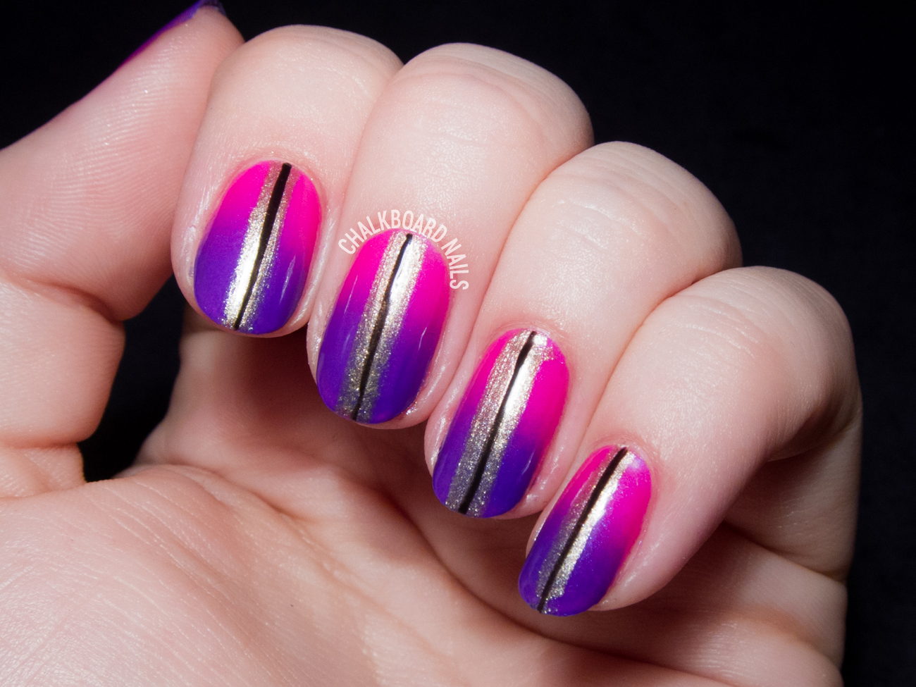 Girly Gradient Nail Art with EverGlaze by China Glaze | Chalkboard ...