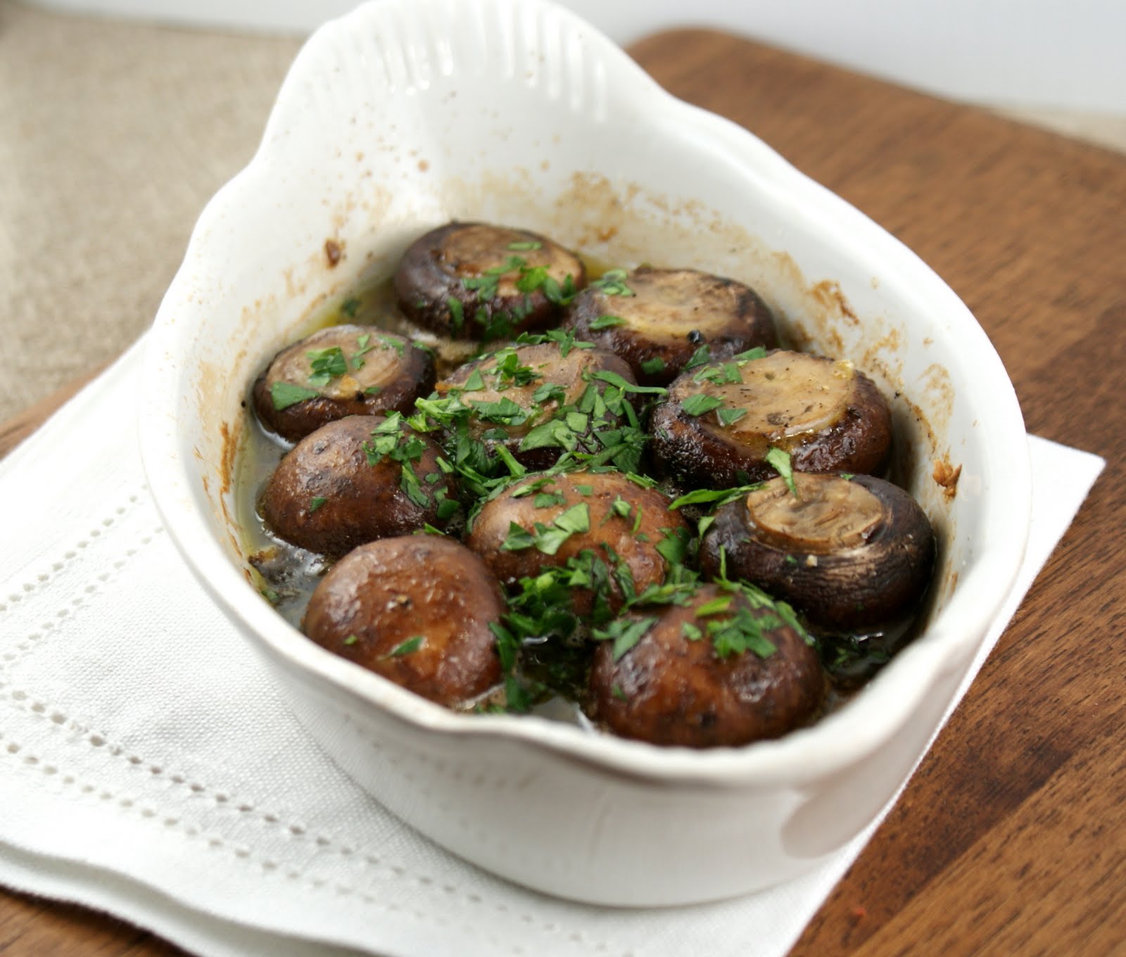 Authentic Suburban Gourmet { Roasted Garlic Mushrooms }