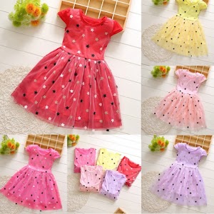 Casual Toddler Baby Kids Girls Patchwork Stars Tulle Princess Dress Casual Toddler Baby Kids Girls Patchwork Stars Tulle Princess Dress