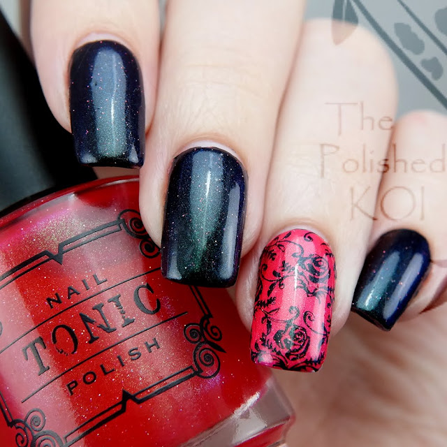 Tonic Polish Del-Ishus over black and white