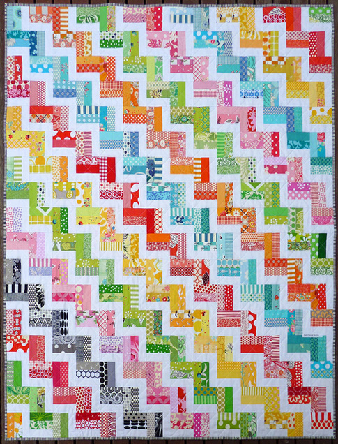 Zig Zag Rail Fence Quilt pattern by Red Pepper Quilts