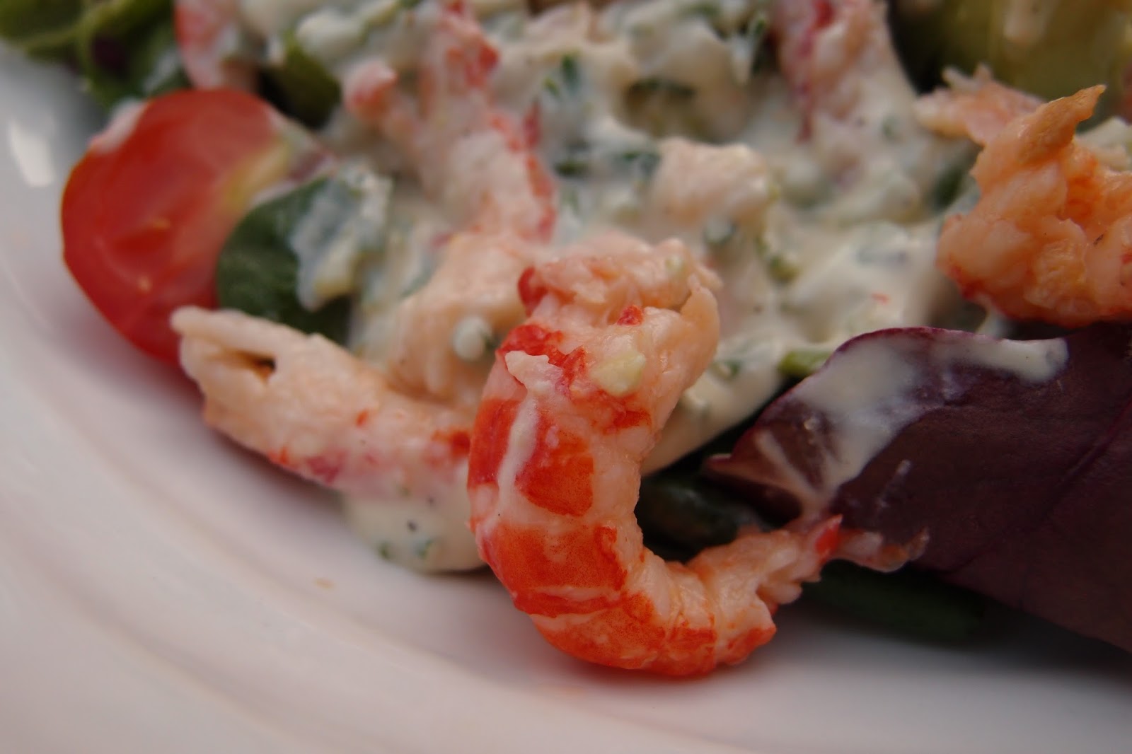 The domestic novice Crayfish salad with avocado