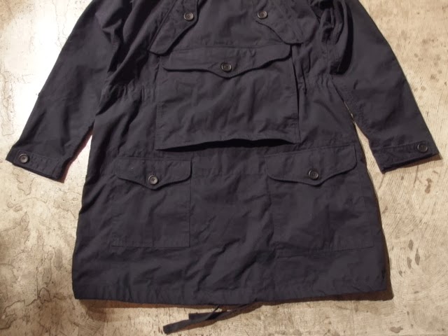 engineered garments over parka in navy nyco ripstop