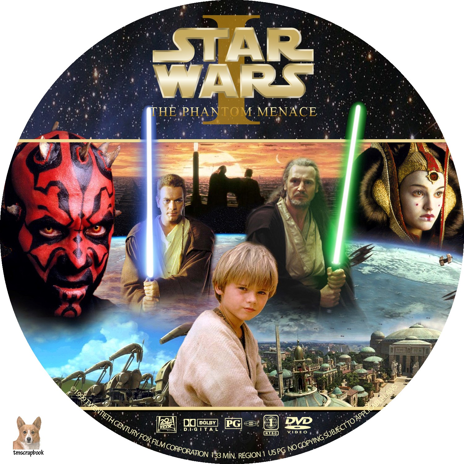 Star Wars: Episode I - The Phantom Menace DVD Label.