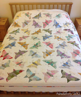Butterfly Quilt on the Bed English Paper Piecing