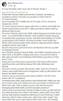 HR. Imam Mazdhab Lebih Lemah dari HR. Bhukari, Muslim ?